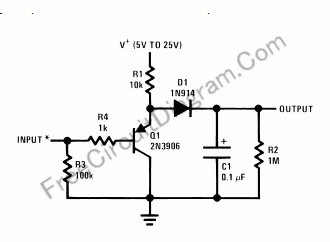 Single Transistor Half-Wave Peak Detector Circuit