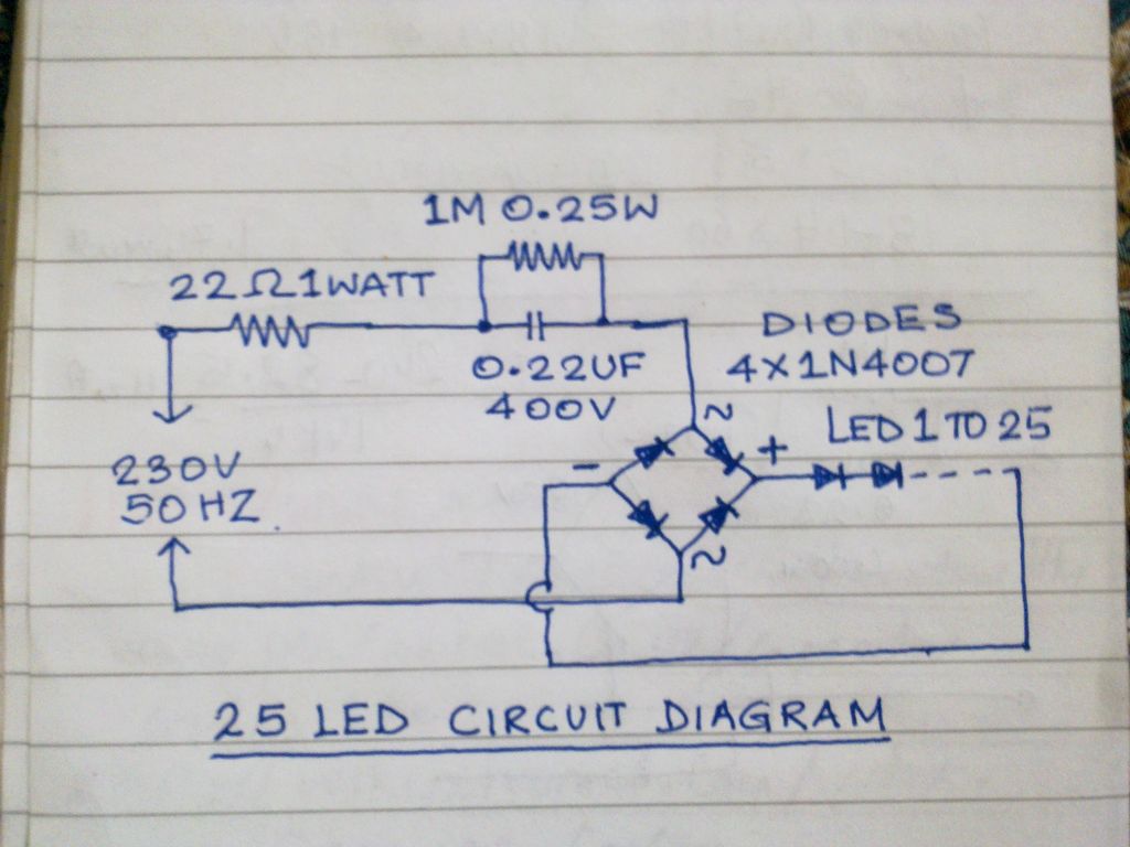 Mains operated led Lamp circuit