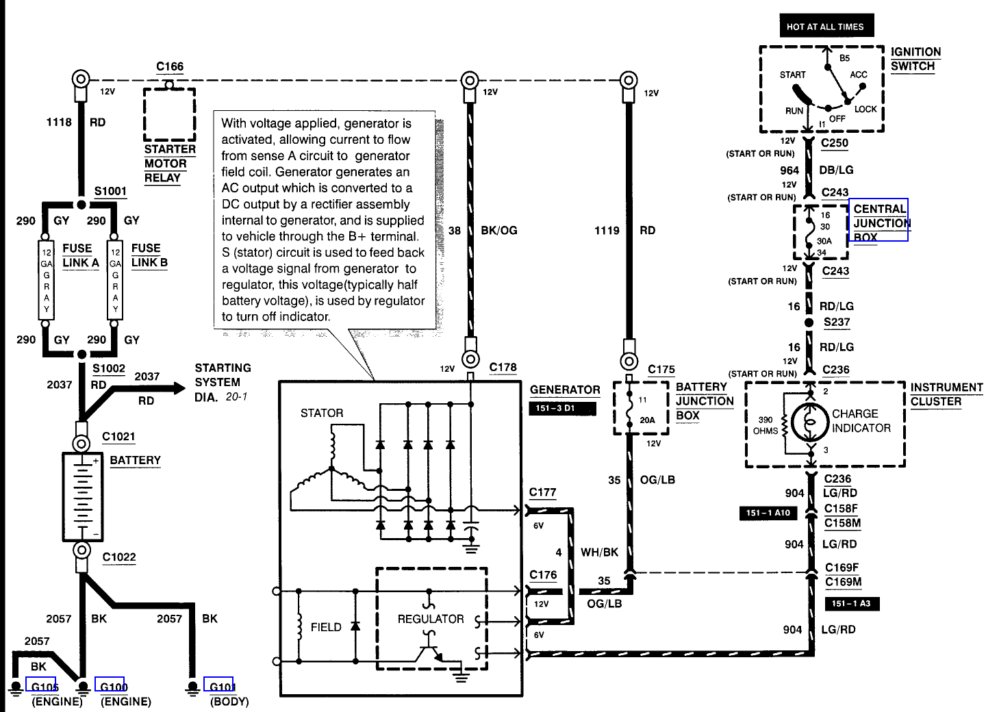 1999 F250: has battery light on--Replaced battery alternator and belt