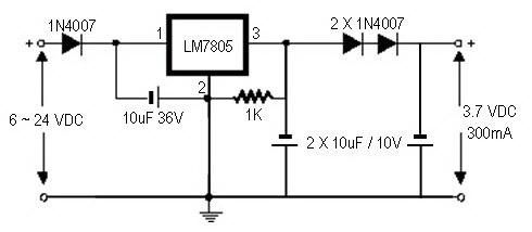 how to convert a 9v battery to 3.7v