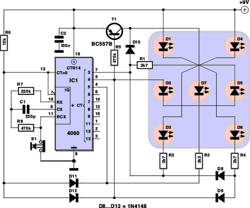 Dicing With LEDs circuit