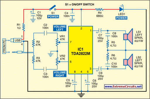 USB Powered Audio Power Amplifier