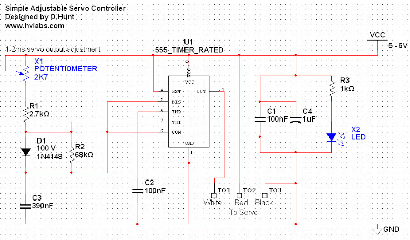 555 timer ic based simple servo circuit