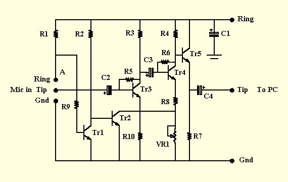 Dual-Mode Microphone Pre-Amplifier Schematic Diagram circuit