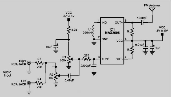 fm transmitter 88 108mhz ic circuit