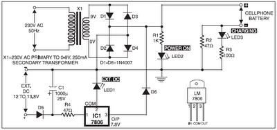 mobile phone battery charger circuit
