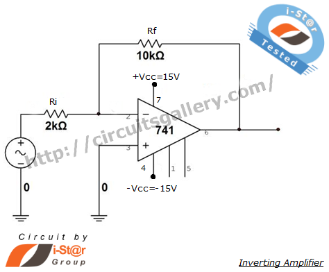 Op Amp 741 Inverting Amplifier Circuit Simulation with output wave form and working