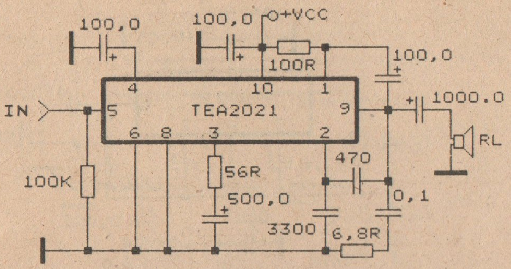 14 Watt car audio amplifier circuit Schematic Diagram