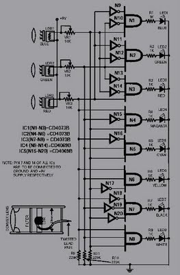colours sensor detector circuit