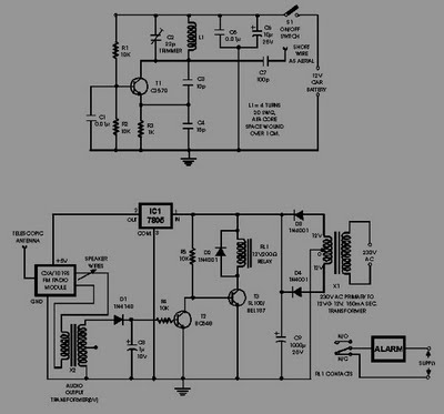 fm radio controller anti theft alarm circuit