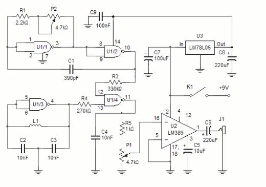 metal detector using beat frequency
