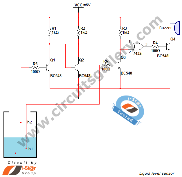 Water level sensor circuit: projects for school students