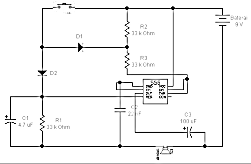 Doorbell with IC555