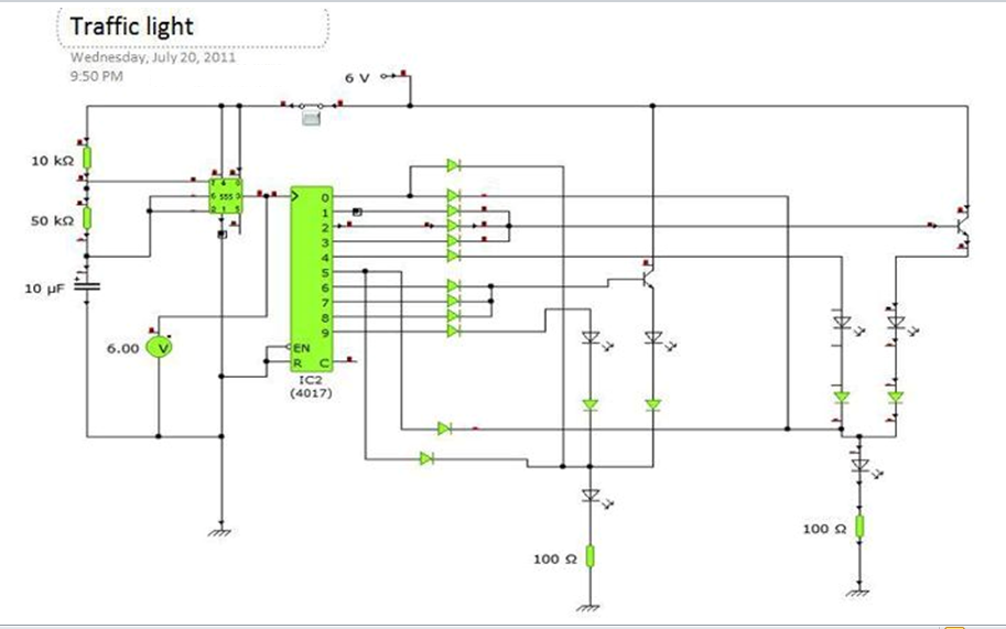 electronics traffic light circuit