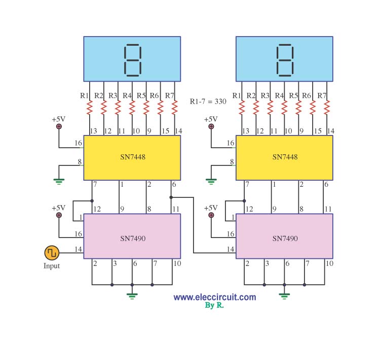 Digital Decade Counter Schematic circuit