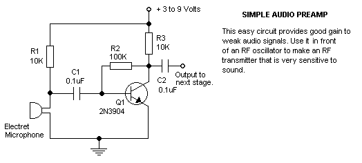 simple mic preamp circuit