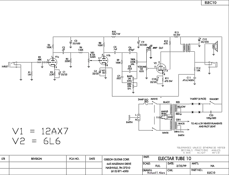 Small amps Gibson GA5 circuit