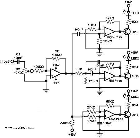 simple sound to light converter schematic circuit