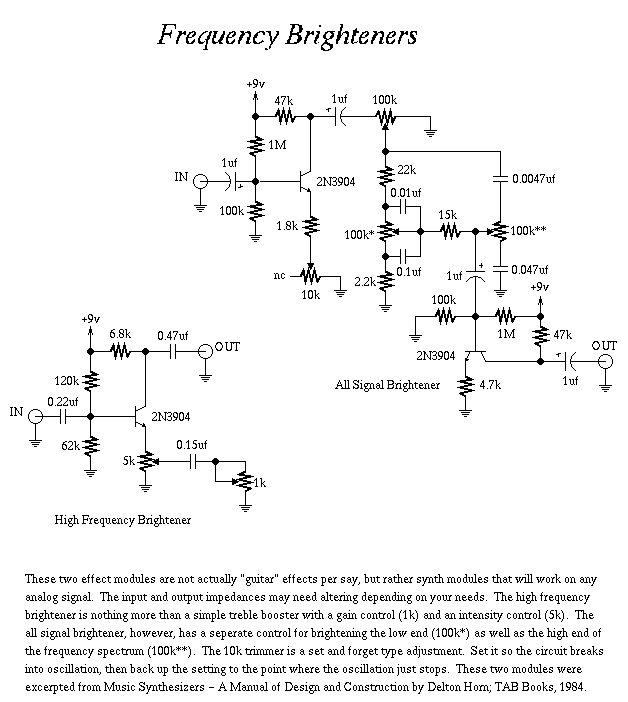 Guitar Circuits Amps and Effects circuit