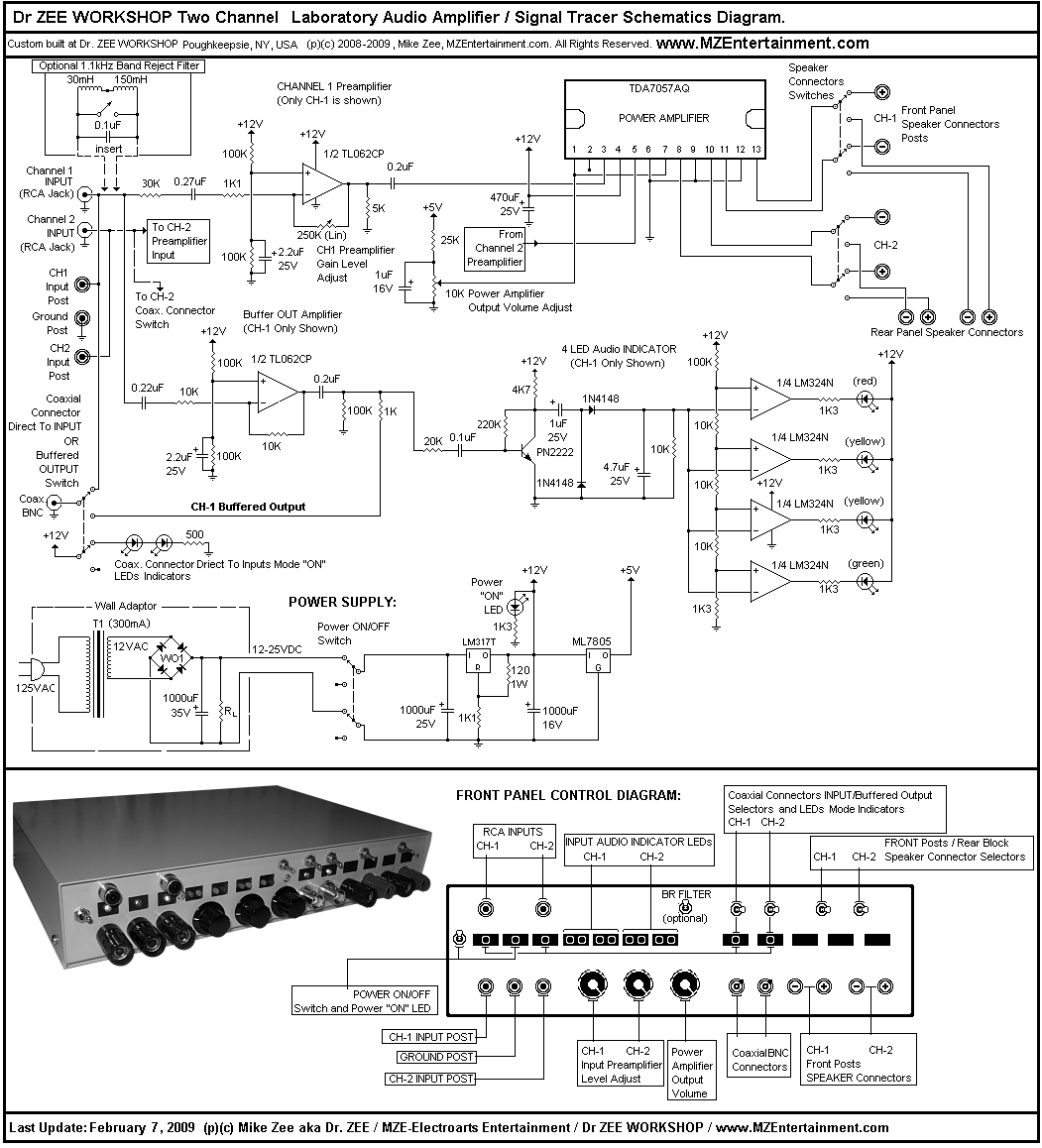 Laboratory Amplifier Audio Signal Tracer Project