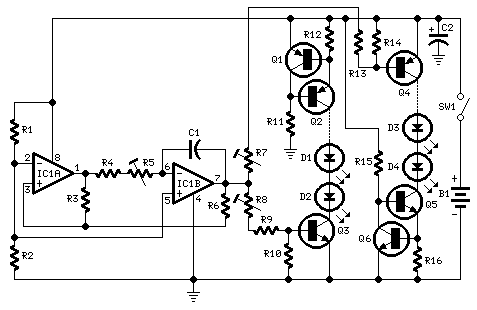 Fading LEDs circuit