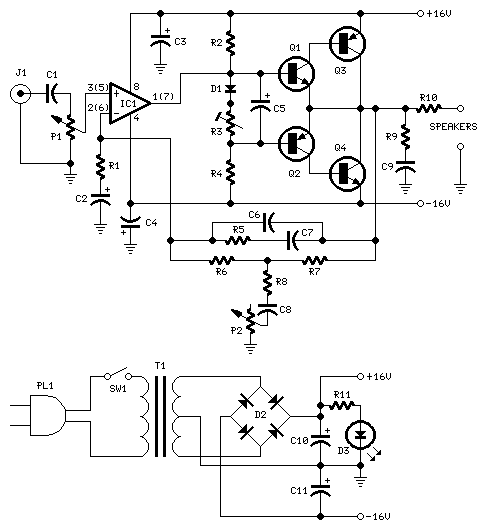 10W Audio Amplifier with Bass-boost