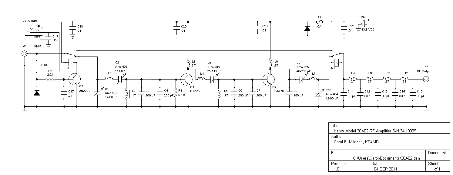 Aligning the Henry Radio 30A02 (Tempo S-30) RF Amplifier