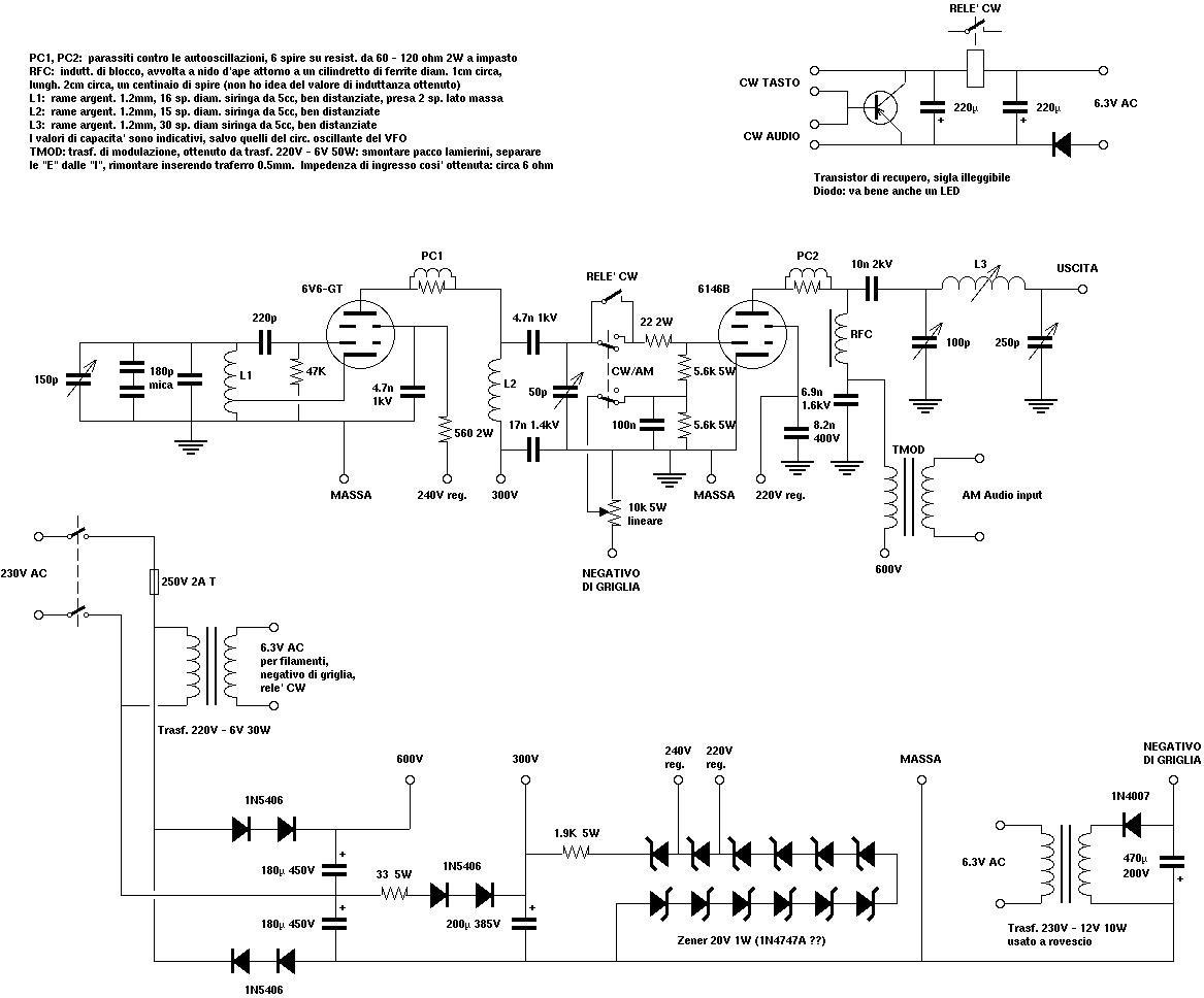 A Journey into Building Radio Transmitters with Vacuum Tubes circuit