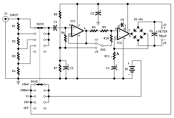 Audio Millivoltmeter circuit