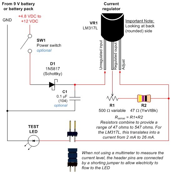 Constant Current LED Tester circuit
