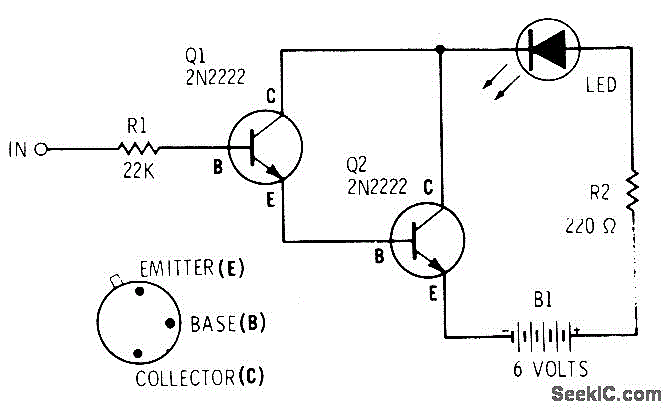 DARLINGTON LOGIC PROBE circuit