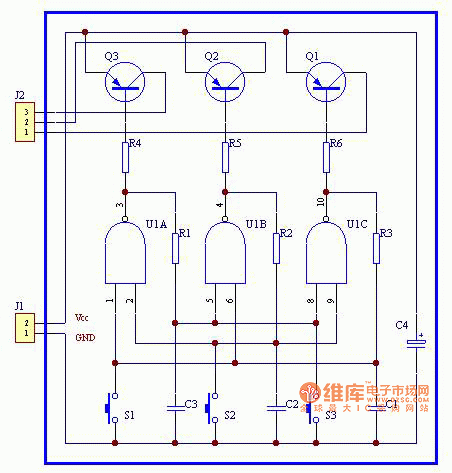 Triple key interlock electronic switch schematic