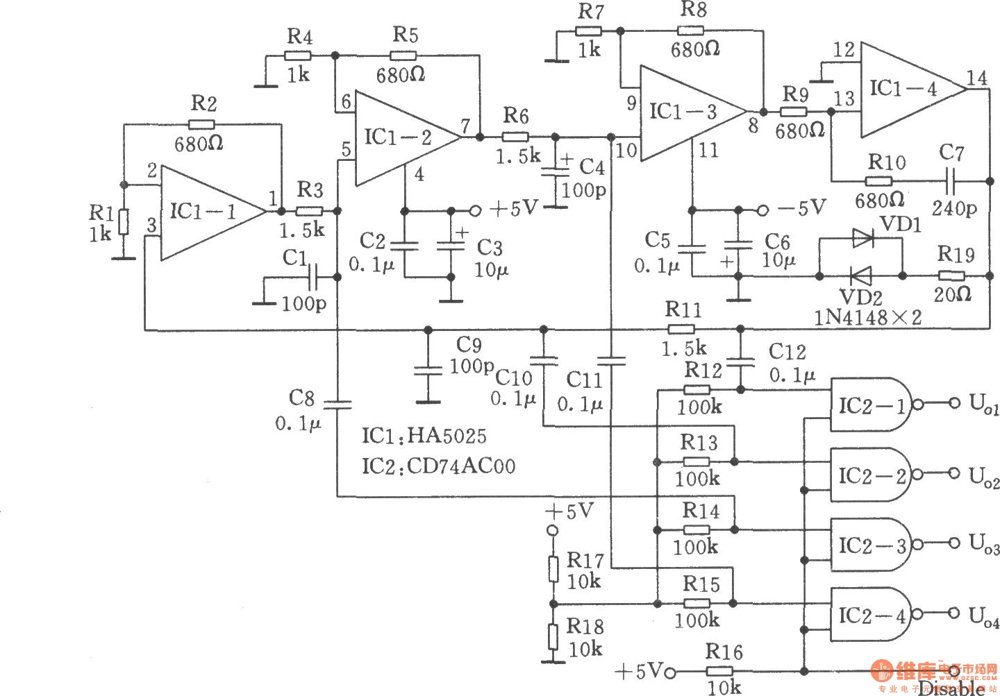 High-performance quadrature sine wave oscillator circuit
