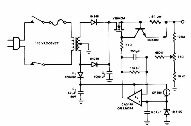 14 Volt Battery Charger Circuit Schematic Diagram