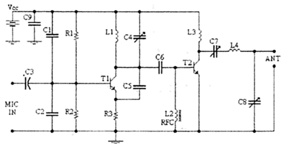 Schematic Diagram FM Transmitter 4Watt circuit
