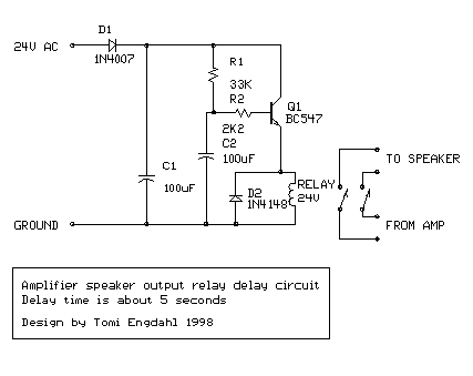 Amplifier Circuit Output Relay Delay Audio
