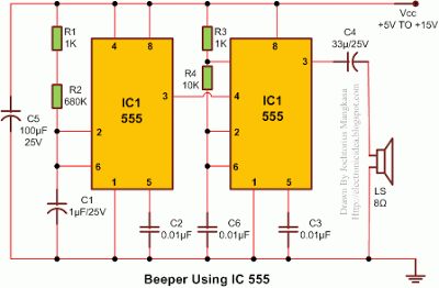 Beeper Using 1C 555 circuit