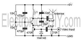 Camera VHF Video Transmitter circuit