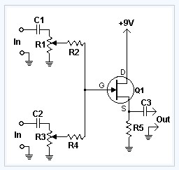 Fet Audio Mixer electronic circuit