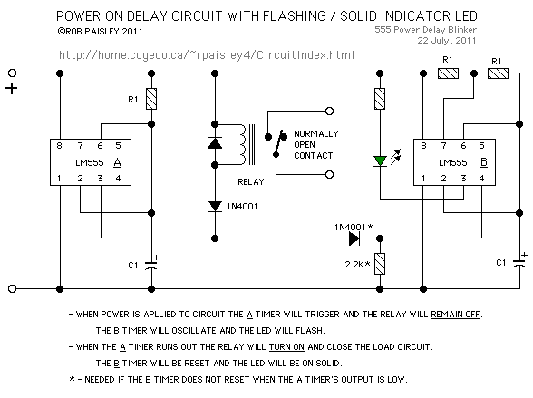 Delay Circuit With Indicator LED