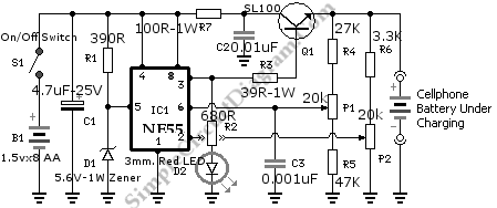 Travelers Cellphone Battery Charger circuit