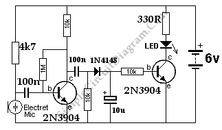 Sound Controlled Activated Triggered LED circuit