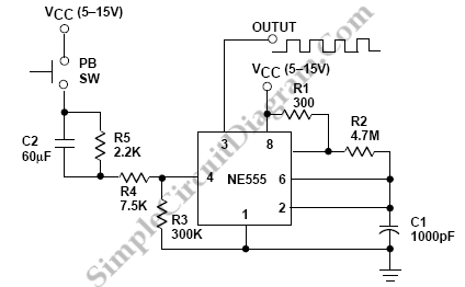 555 IC for Square Wave Tone Burst Generator circuit