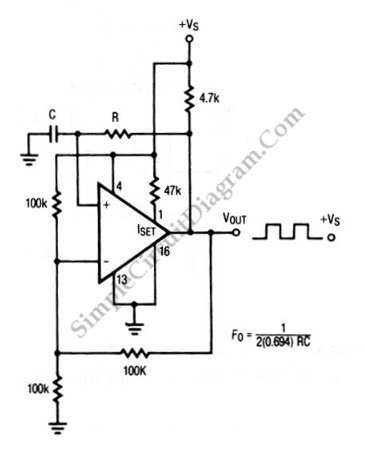 Square Wave Oscillator using ComparatorOp-Amp circuit