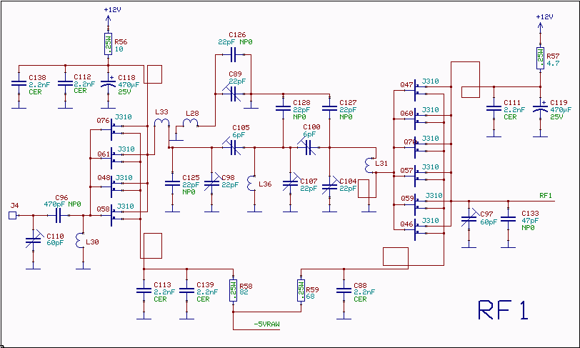 RF amplifier and filter for 144 MHz