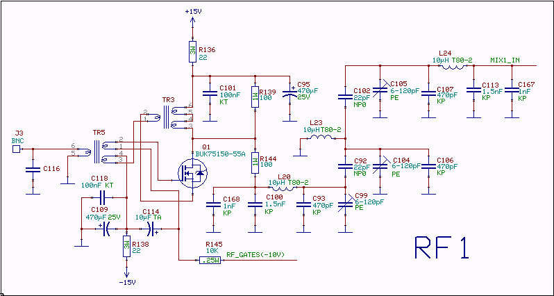 RF amplifier and filter for 2.5MHz