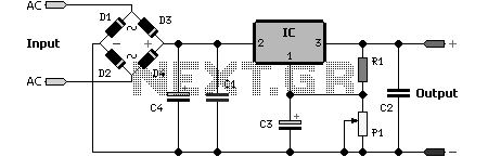 Adjustable 15 - 35 V DC Regulated Power Supply Circuit