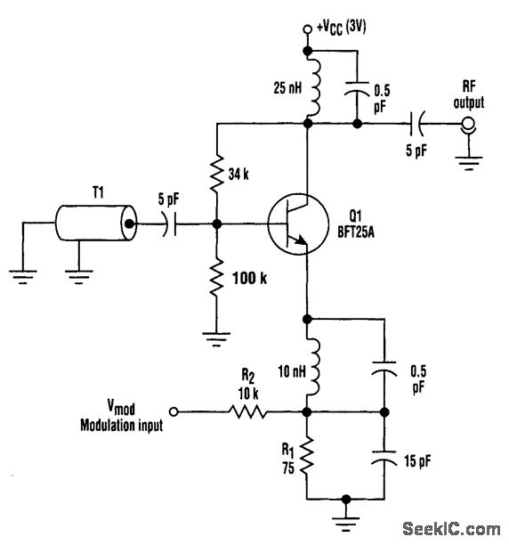 FM HF OSCILLATOR WITH NO VARACTOR circuit