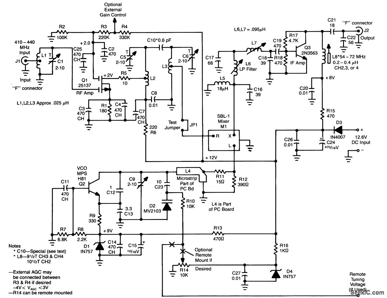 LOW NOISE 420 MHz ATV RECEIVER CONVERTER