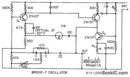BRIDGED T AUDIO OSCILLATOR
